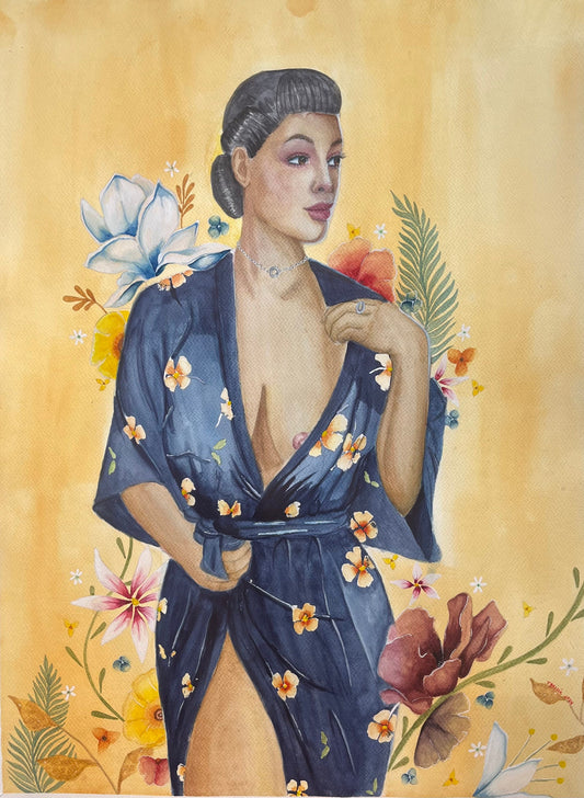 Woman in Blue Robe